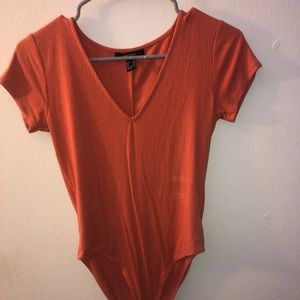 Women’s Forever 21 Short Sleeve Ribbed Body Suit